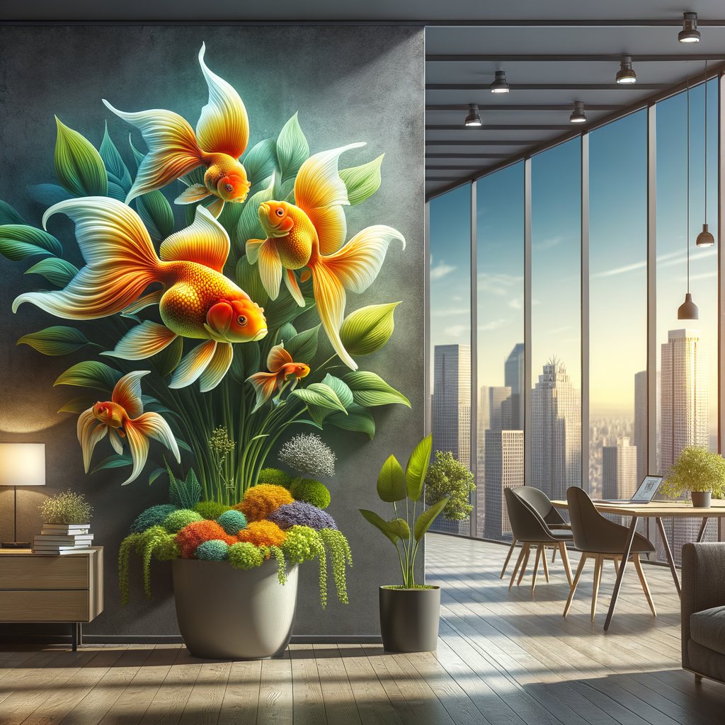 Vibrant Goldfish Plant in a modern indoor setting, demonstrating its benefits for Indoor Air Quality and reduction of air pollution, as part of a detailed analysis of Goldfish Plants' benefits and care.
